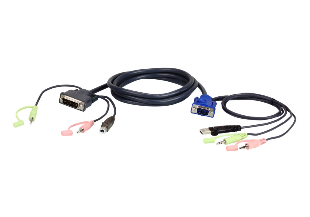 ATEN 2L-7DX3U - Przewód 3 m USB VGA do DVI-A KVM z obsługą dźwięku