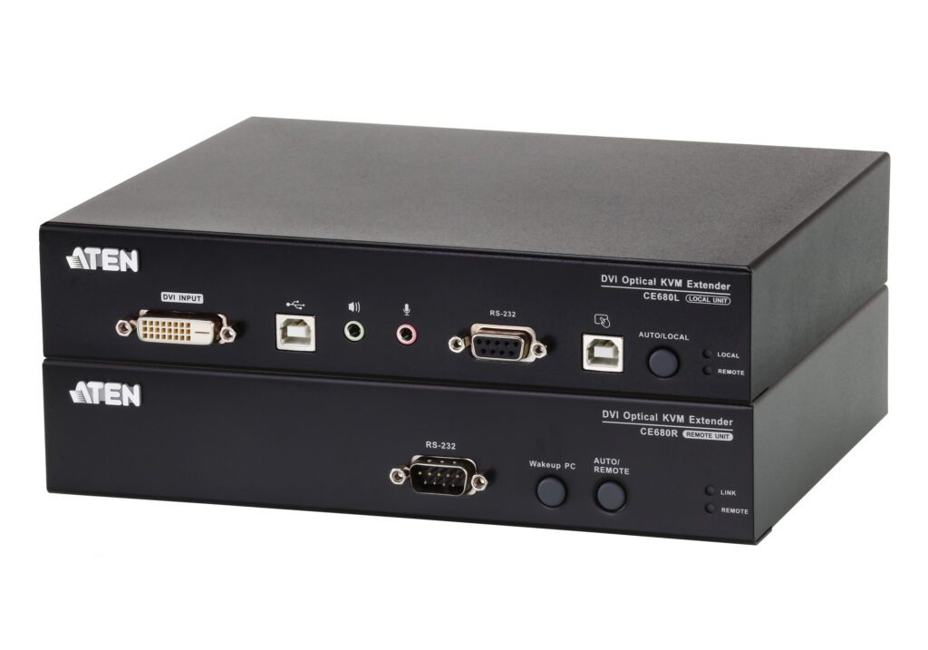 ATEN CE680 - Ekstender KVM USB DVI światłowodowy (1920 x 1200@600m)
