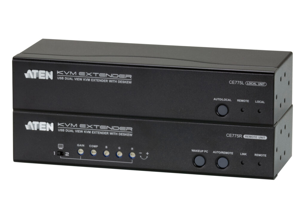 ATEN CE775 - Ekstender KVM USB VGA Dual View Cat5 z funkcją Deskew (1280 x 1024@300m)