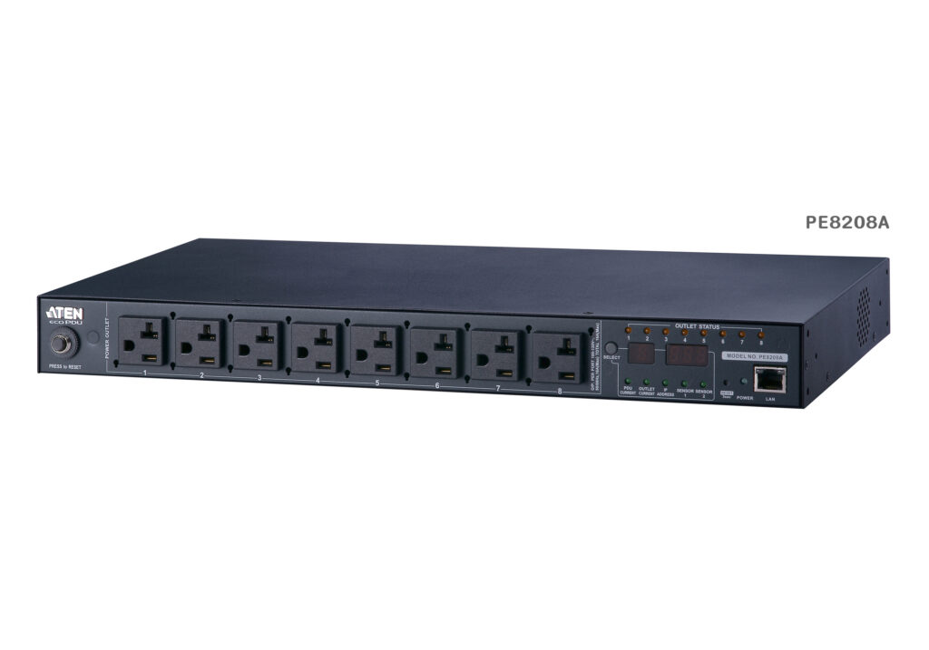 ATEN PE8208 - 8-wyjściowe przełączalne eco PDU 1U 20A/16A z pomiarem na gniazdo