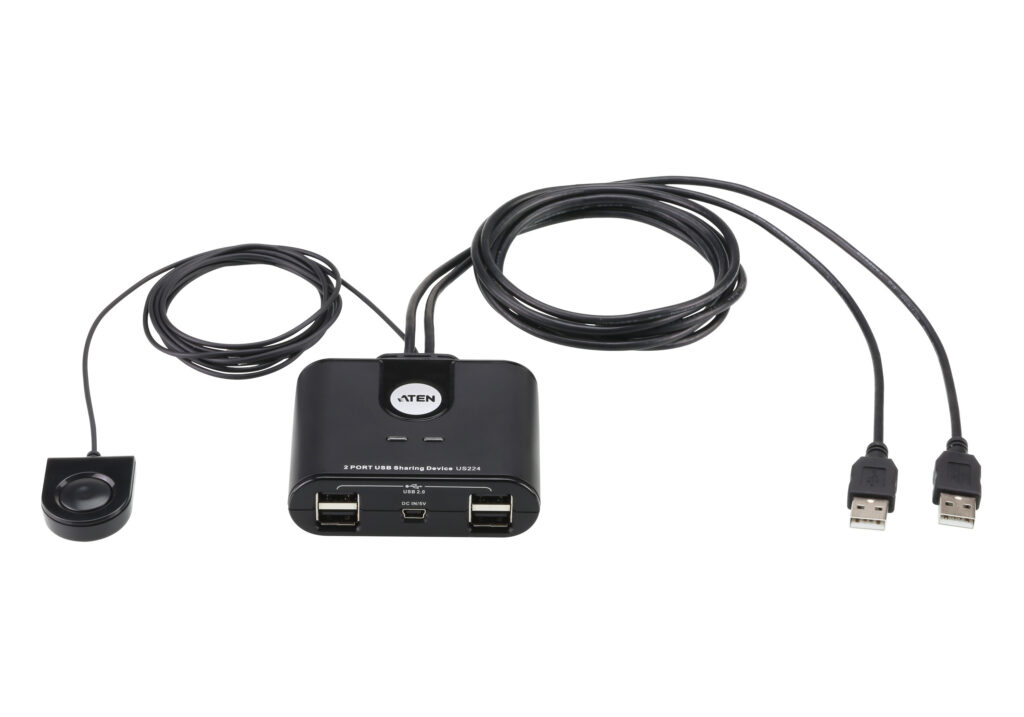 ATEN US224 - 2-portowe urządzenie USB 2.0 do współdzielenia urządzeń peryferyjnych
