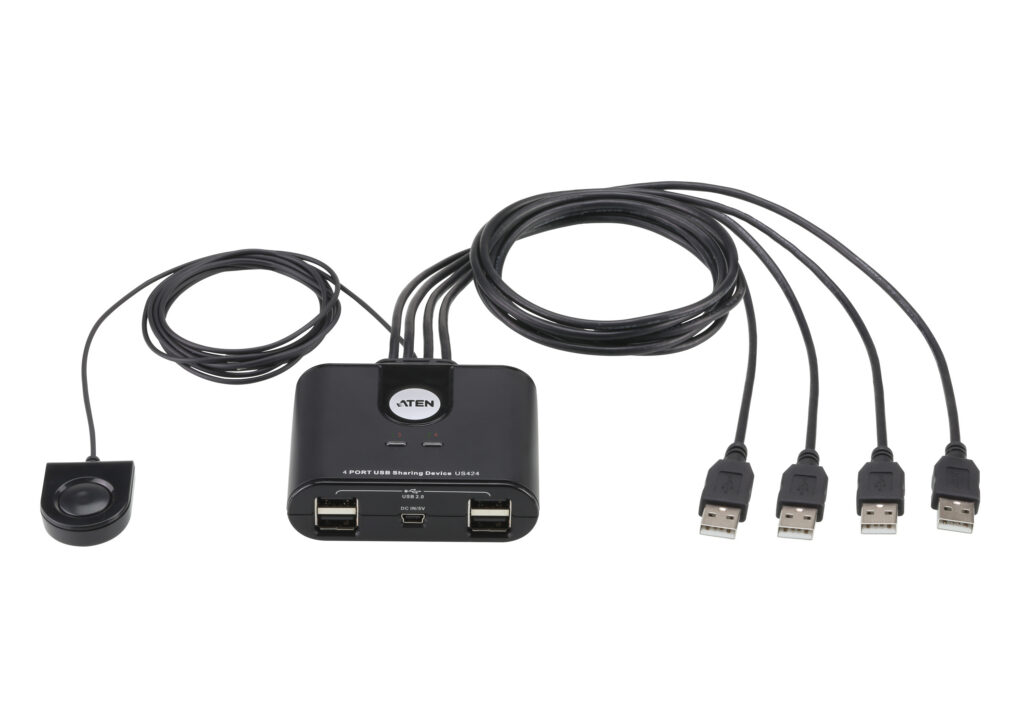 ATEN US424 - 4-portowe urządzenie USB 2.0 do współdzielenia urządzeń peryferyjnych
