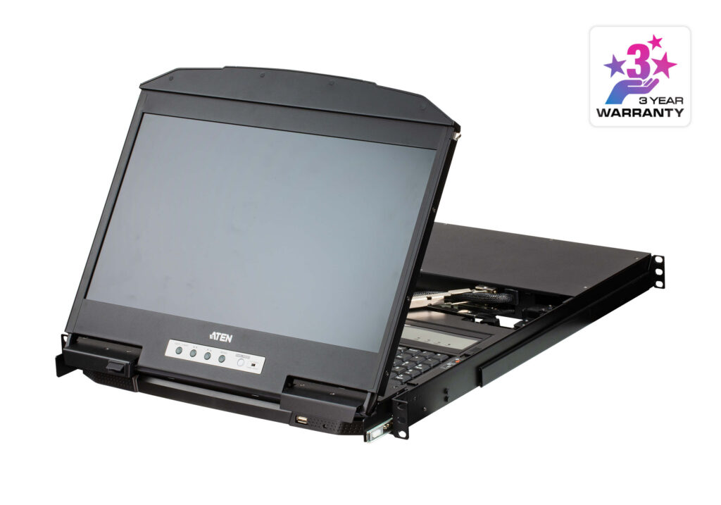 ATEN CL3884NW - 4-portowy panoramiczny przełącznik KVM LCD USB/HDMI Multi-View typu Dual Rail