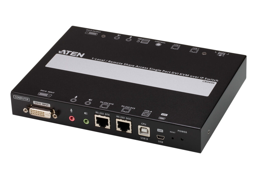 ATEN CN9600 - 1-portowy przełącznik KVM over IP DVI (1920 x 1200) z 1 współdzielonym lokalnym/zdalnym dostępem