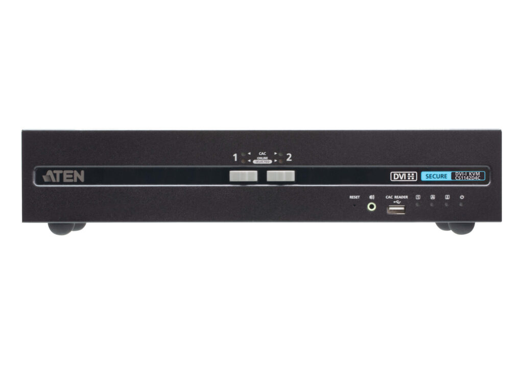 ATEN CS1142D4C - 2-portowy przełącznik Secure KVM USB DVI Dual Display z CAC (zgodny z PSD PP v4.0)