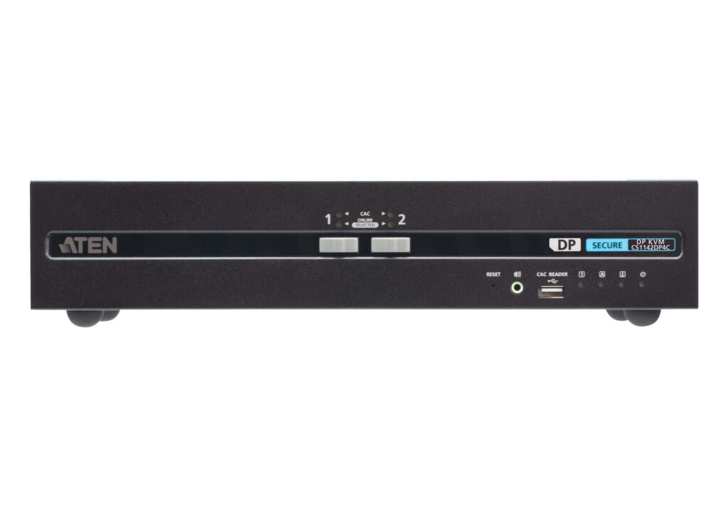 ATEN CS1142DP4C - 2-portowy przełącznik Secure KVM USB DisplayPort Dual Display z CAC (zgodny z PSD PP v4.0)