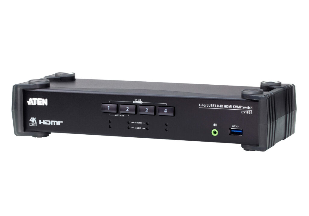 ATEN CS1824 - 4-portowy przełącznik KVMP™ USB 3.0 HDMI 4K z trybem miksera audio