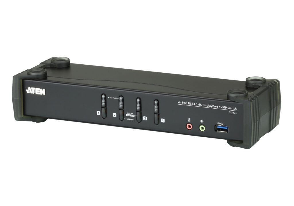 ATEN CS1924 - 4-portowy przełącznik KVMP™ USB 3.0 4K DisplayPort (kable w zestawie)