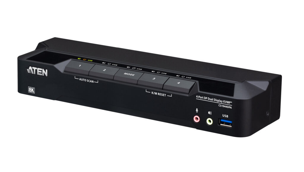 ATEN CS1944DPA - 4-portowy przełącznik KVMP™ z 2 wyjściami DisplayPort 8K i 2 portami USB 3.0 (kable w zestawie)