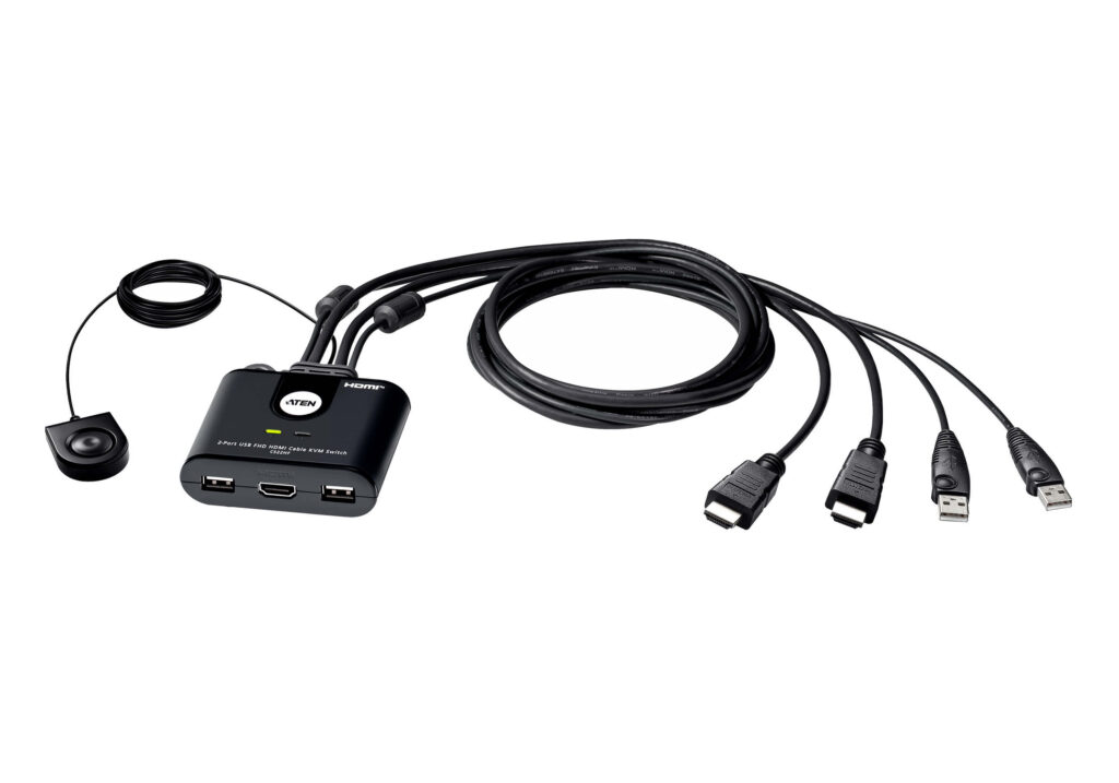 ATEN CS22HF - 2-portowy kablowy przełącznik KVM USB HDMI FHD