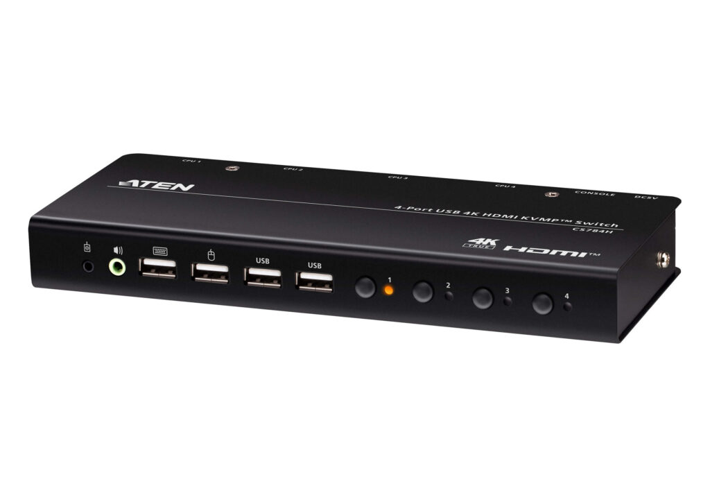 ATEN CS784H - 4-portowy przełącznik KVMP™ USB 4K HDMI (kable w zestawie)