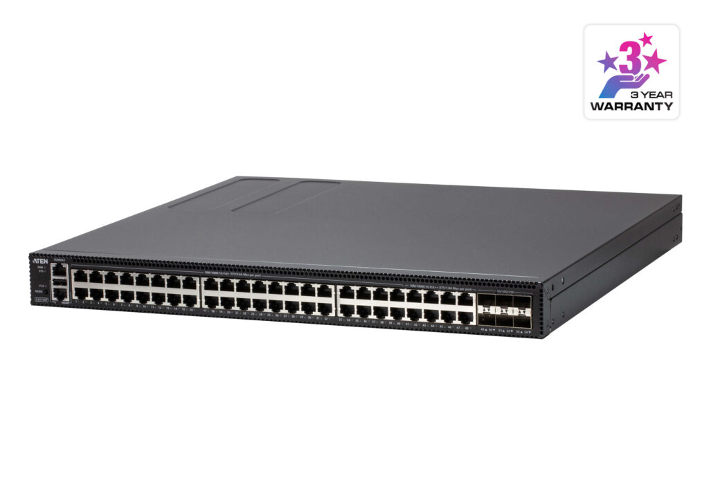 ATEN ES0154P - 54-portowy gigabitowy zarządzalny przełącznik sieciowy warstwy 2+ z PoE