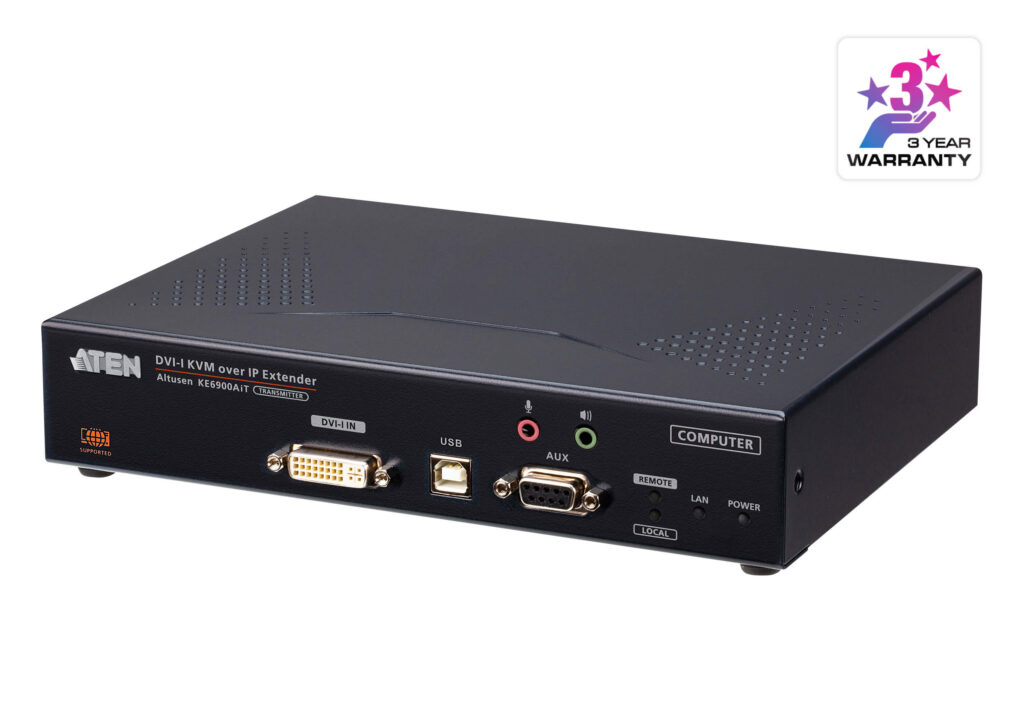 ATEN KE6900AiT - Jednomonitorowy nadajnik ekstendera KVM over IP DVI-I z dostępem poprzez internet