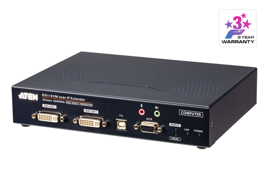 ATEN KE6940AT - Dwumonitorowy nadajnik ekstendera KVM over IP DVI-I