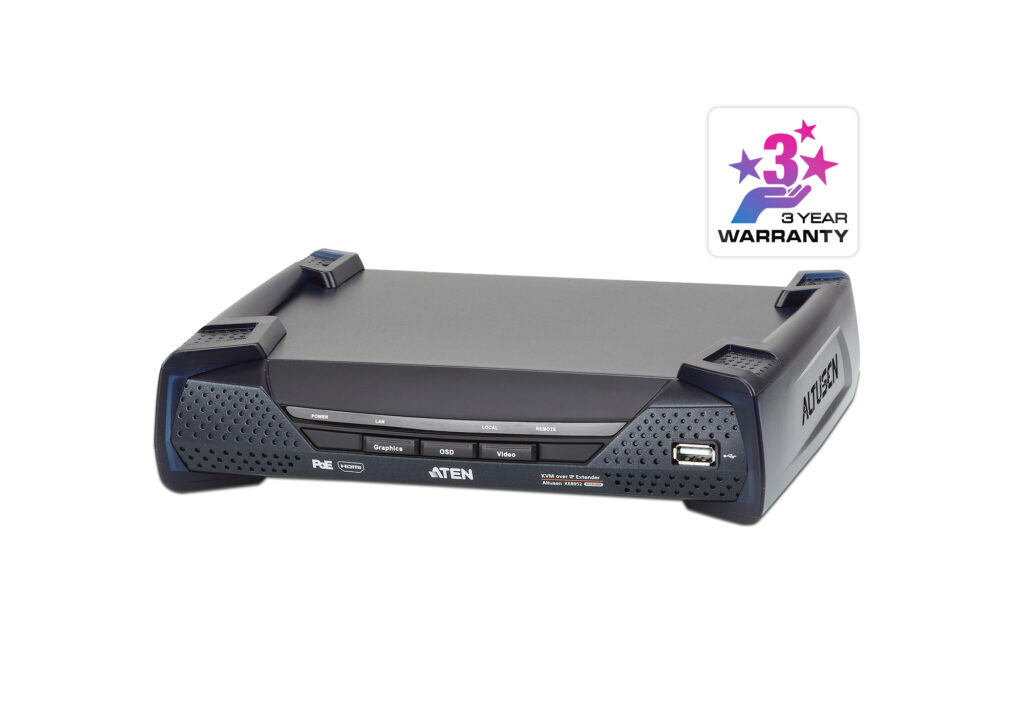 ATEN KE8952R - Jednomonitorowy odbiornik ekstendera KVM over IP HDMI 4K z PoE