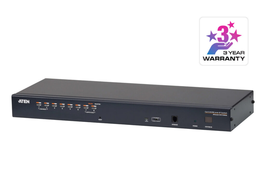 ATEN KH1508Ai - 8-portowy przełącznik Cat 5 KVM over IP z 1 współdzielonym lokalnym/zdalnym dostępem