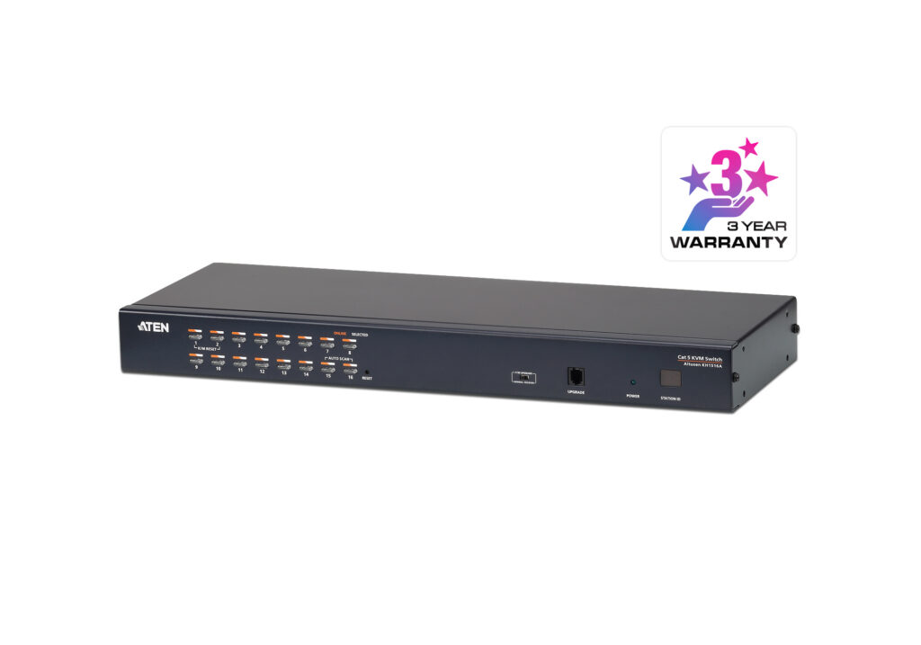 ATEN KH1516A - 16-portowy przełącznik KVM Cat5 o wysokiej gęstości upakowania