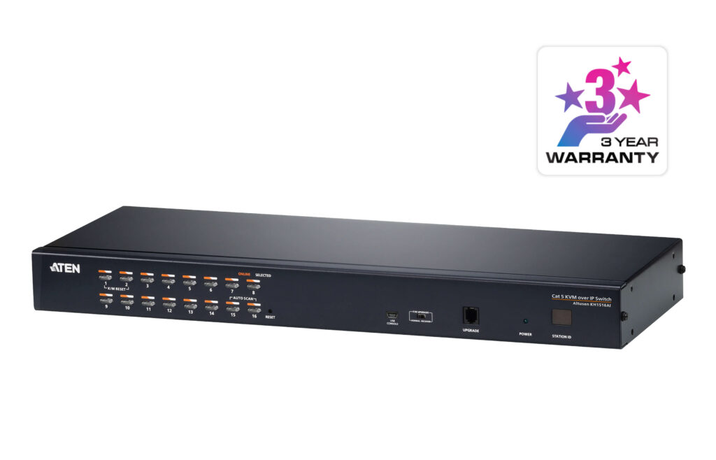 ATEN KH1516Ai - 16-portowy przełącznik Cat 5 KVM over IP z 1 współdzielonym lokalnym/zdalnym dostępem