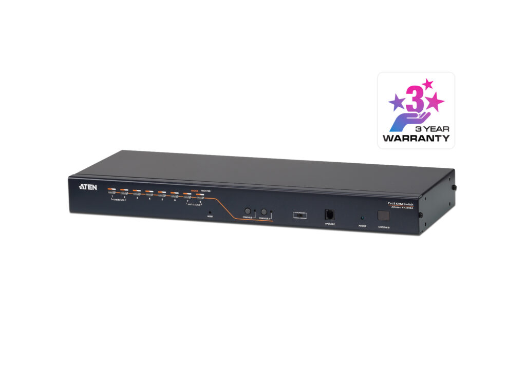 ATEN KH2508A - 2-konsolowy 8-portowy przełącznik KVM Cat5 o wysokiej gęstości upakowania