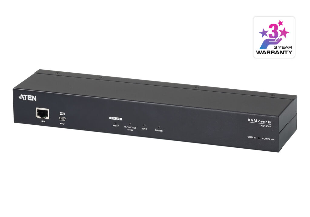 ATEN KN1000A - 1-portowy przełącznik KVM over IP VGA  z przełączaną jednostką PDU z jednym gniazdem