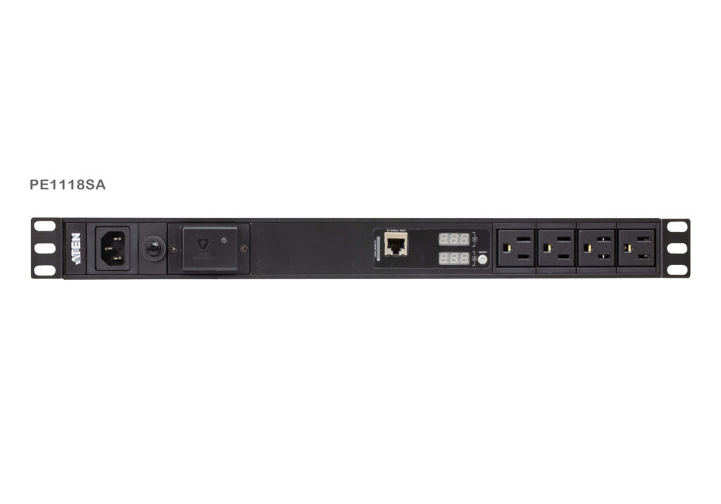 ATEN PE1118S - Podstawowe PDU 1U z pomiarem i ochroną przeciwprzepięciową