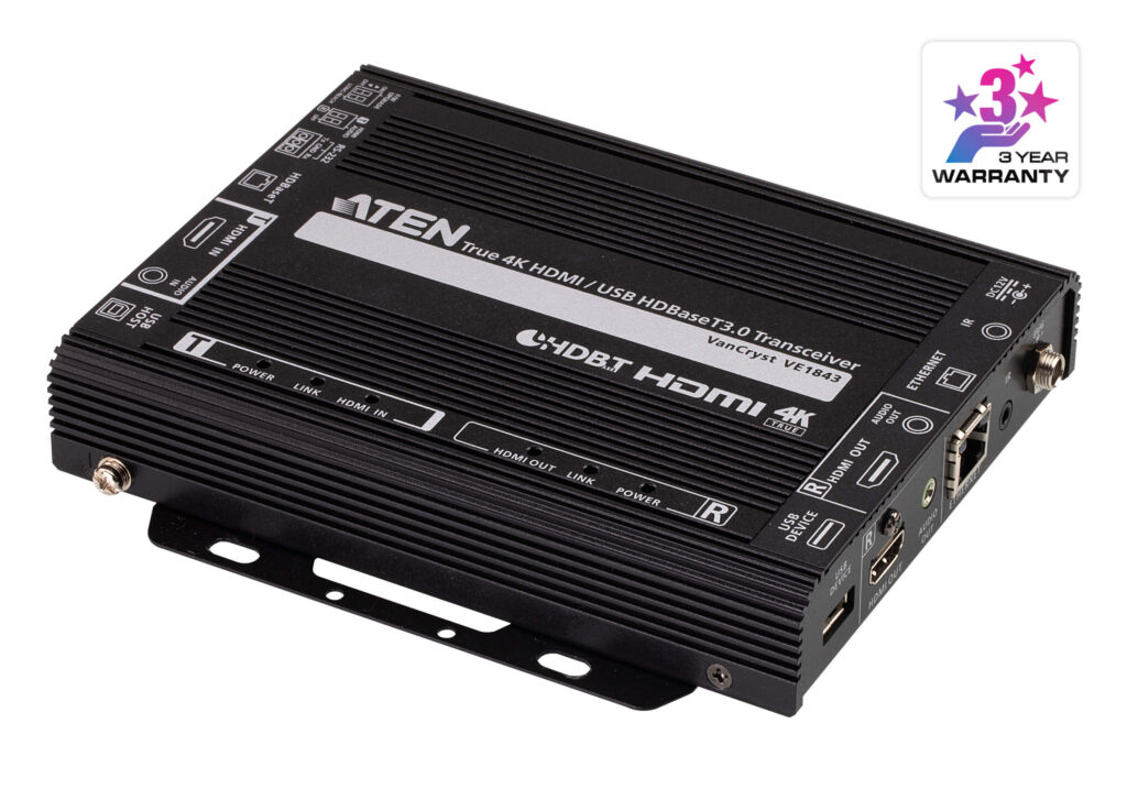 ATEN VE1843 - Nadajnik/odbiornik True 4K HDMI/USB HDBaseT 3.0