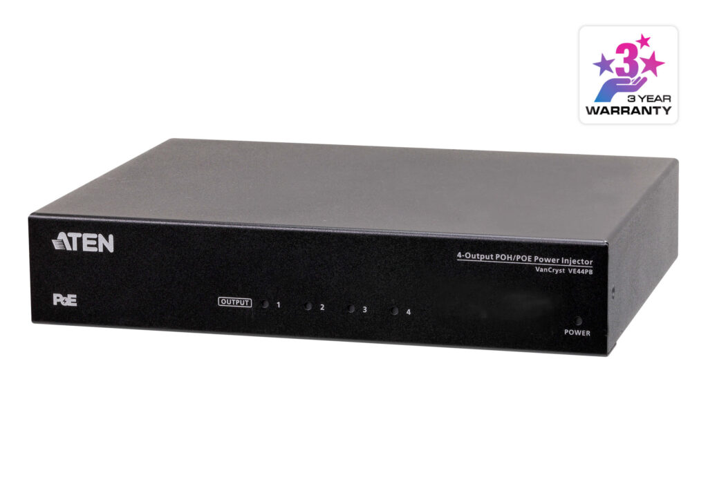 ATEN VE44PB - 4-wyjściowy PoH/PoE Power Injector