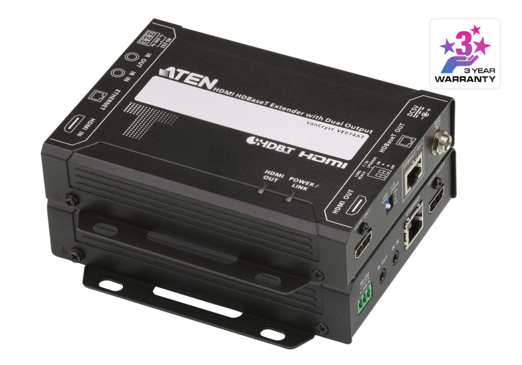 ATEN VE814A - Ekstender HDBaseT HDMI z podwójnym wyjściem (4K@100m) (HDBaseT Class A)