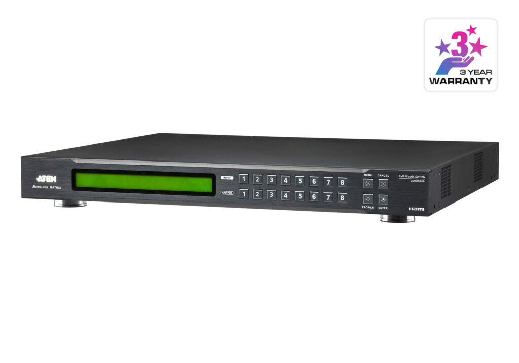ATEN VM5808HA - Matrycowy przełącznik wideo HDMI 8 x 8 ze skalerem