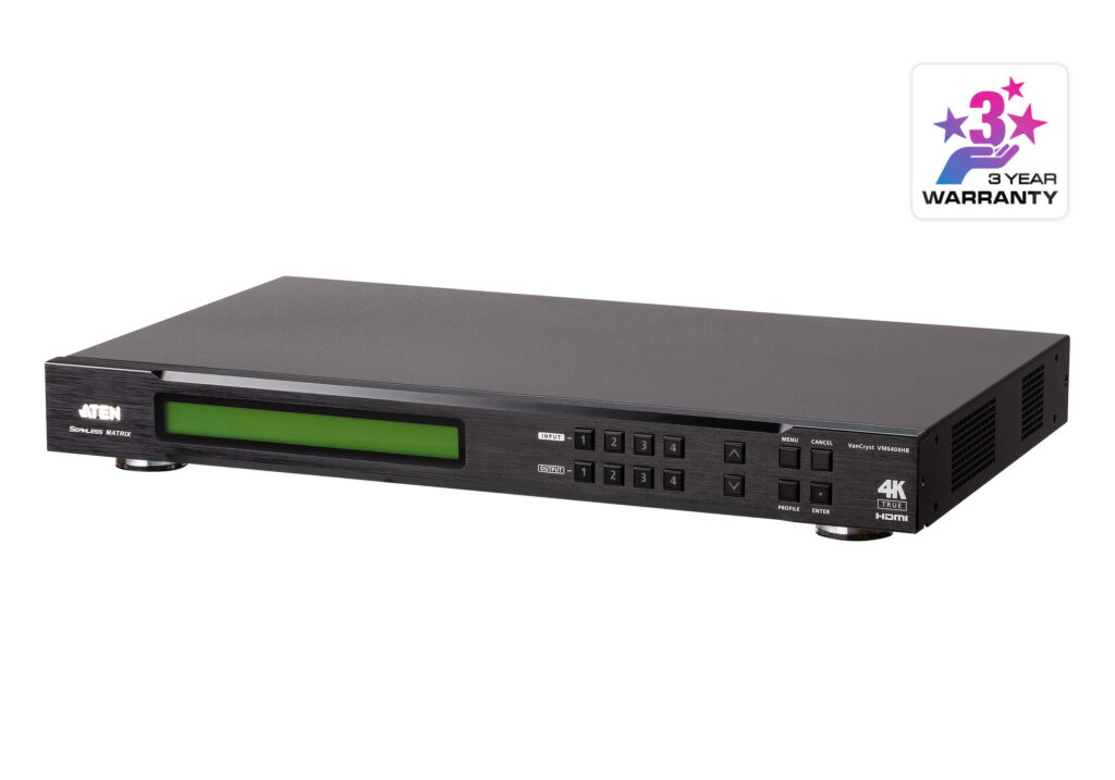 ATEN VM6404HB - Matrycowy przełącznik wideo HDMI 4x4 True 4K ze skalerem