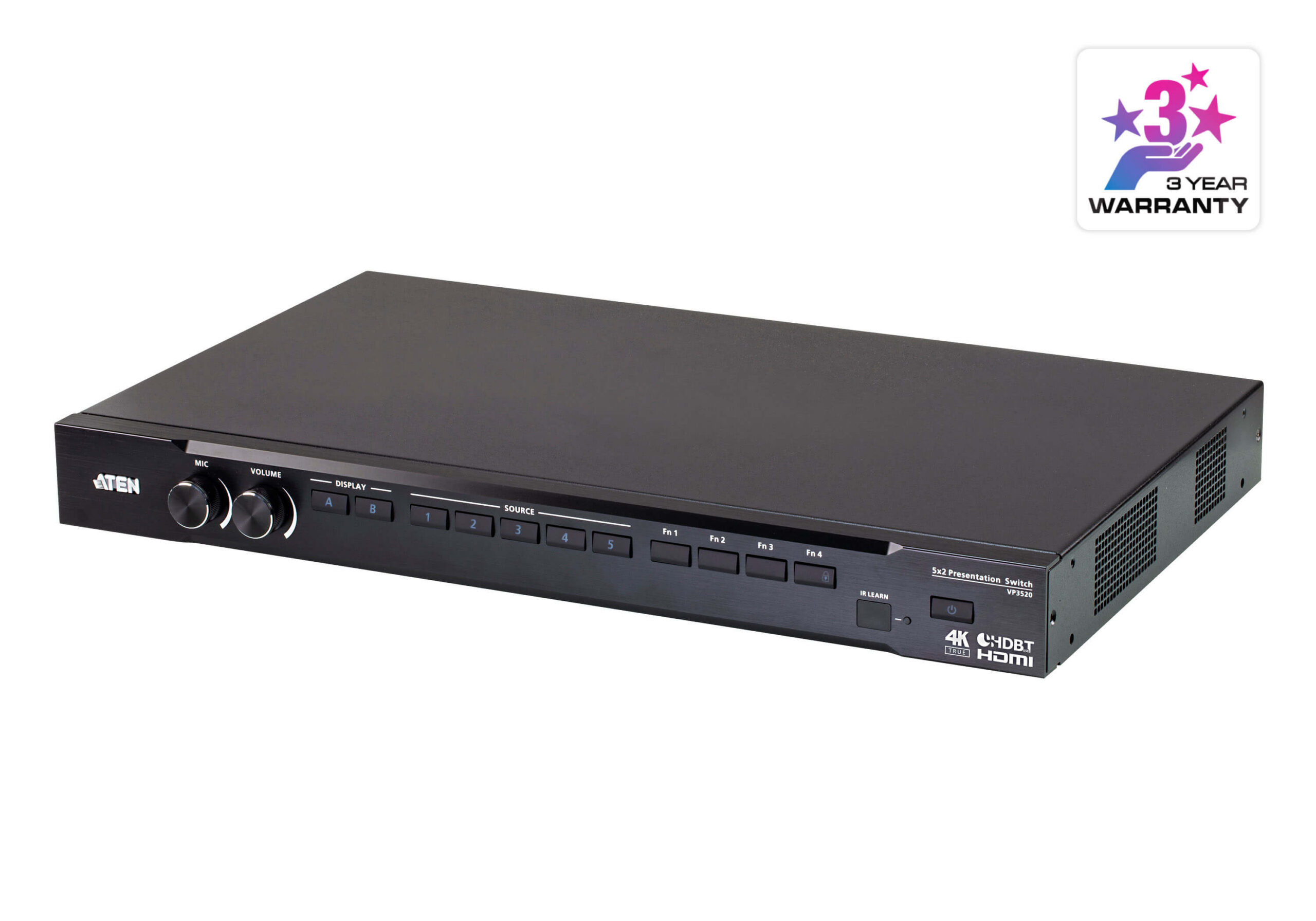 ATEN VP3520 - Matrycowy przełącznik prezentacyjny 5 x 2 True 4K typu Seamless z funkcją sterowania