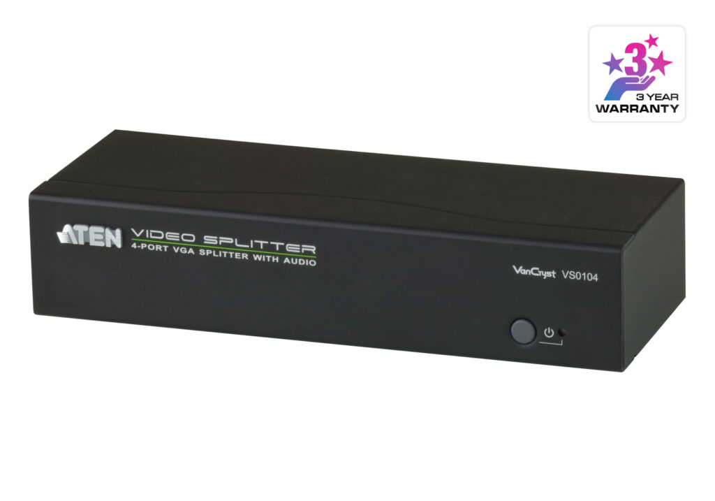 ATEN VS0104 - 4-portowy rozdzielacz VGA z obsługą audio