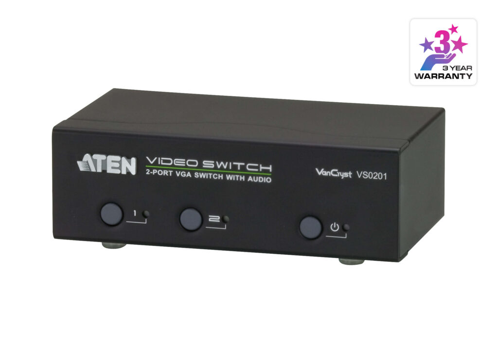 ATEN VS0201 - 2-portowy przełącznik VGA z obsługą audio